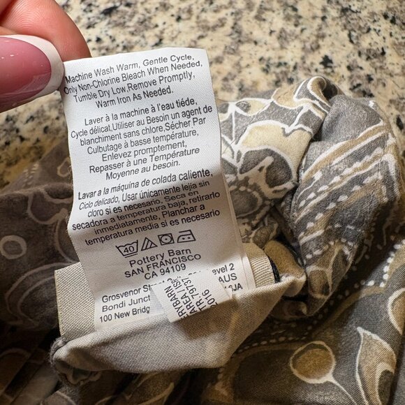 Pottery Barn Jacquelyn Medallion Organic Sateen King Duvet + 3 Euro Shams Gray - Picture 9 of 9